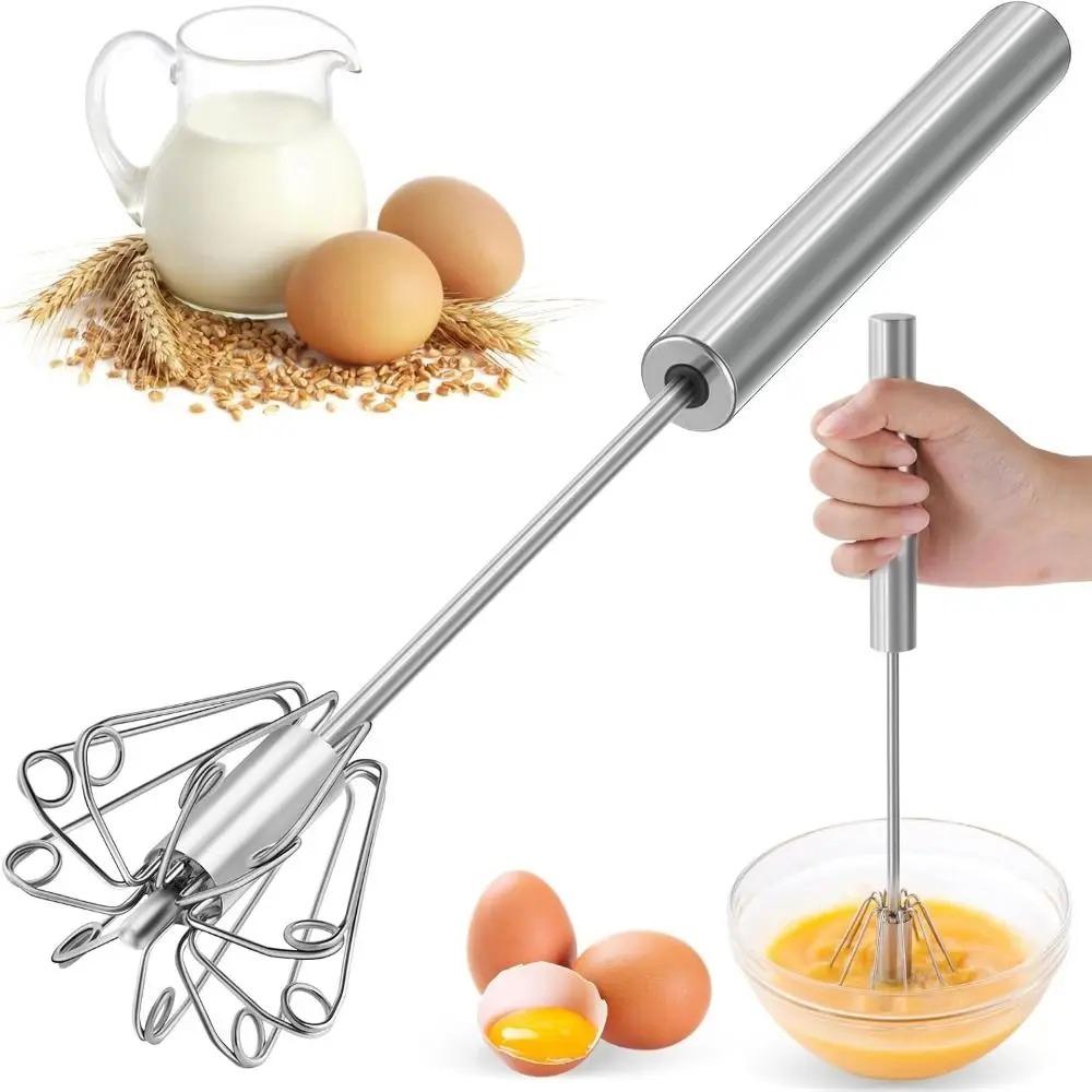 4‑Speed Manual Hand Mixer, Battery‑Free Handheld Whisk for Batter, Sauces, Eggs & Baby Food, Kitchen Tool for Baking & Cooking