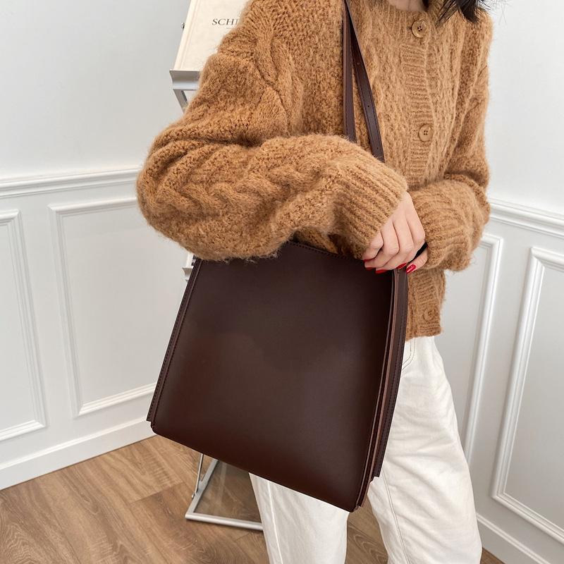 Quality Women Tote Bag Shoulder Leather Handbag Designer Luxury Totes Large Capacity Solid Color Shopper Bag Women