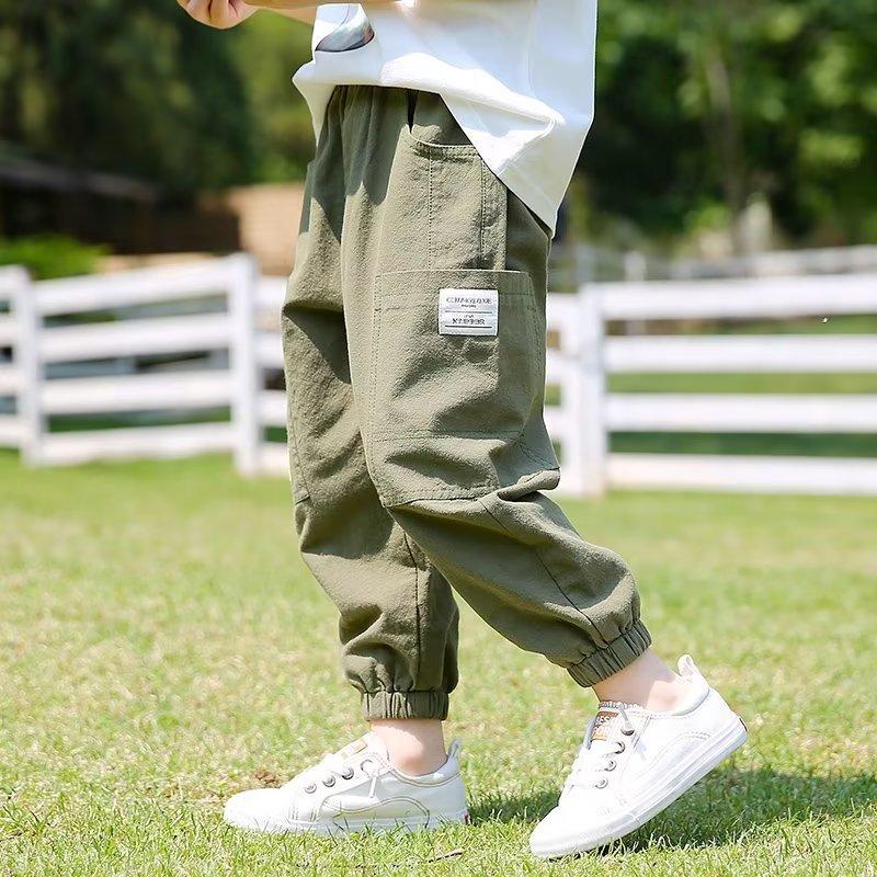 Kids Baby Summer Pants Boy Loose Harem Pants Cotton and Linen 160