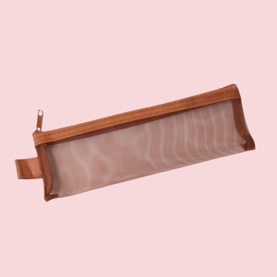2PCS Pencil Case, with Zipper Large Opening, Transparent Mesh Fabric Organizer, Lightweight Storage Bag for School Office Travel