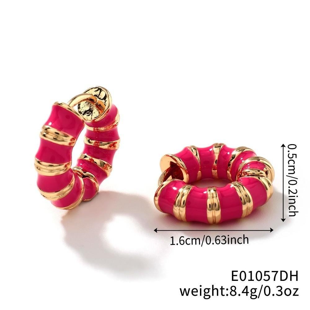 Exquisite Korean Style Earrings Bohemia Hoop Ear Buckle Cute Round Small Hoop Party розы красного