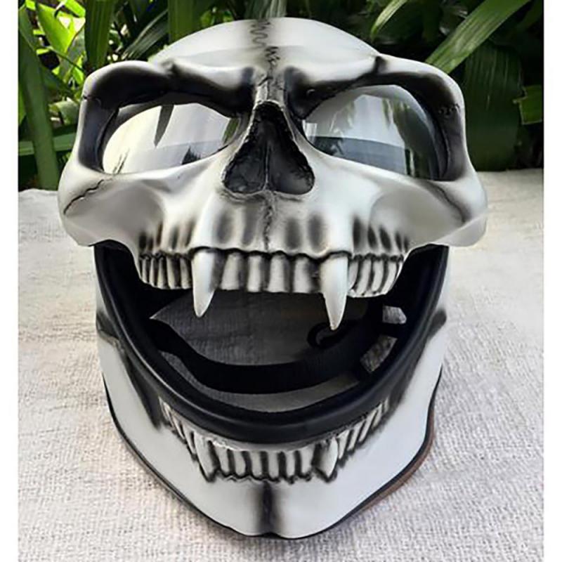 Teschio Scheletro Moto Casco Copertura Decorazione Maschera Ordinata Horror Maschera Teschio Fresco Scheletro Regalo di Halloween Visiera per Casco