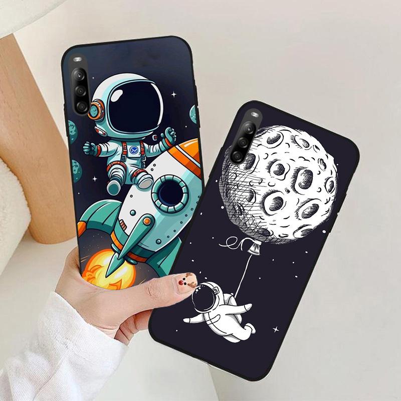 Case For Sony Xperia L4 Luxury astronaut Silicone Protection Back Cover For Sony Xperia 1 XA1 XA2 Plus Funda Capa XperiaL4 Shell