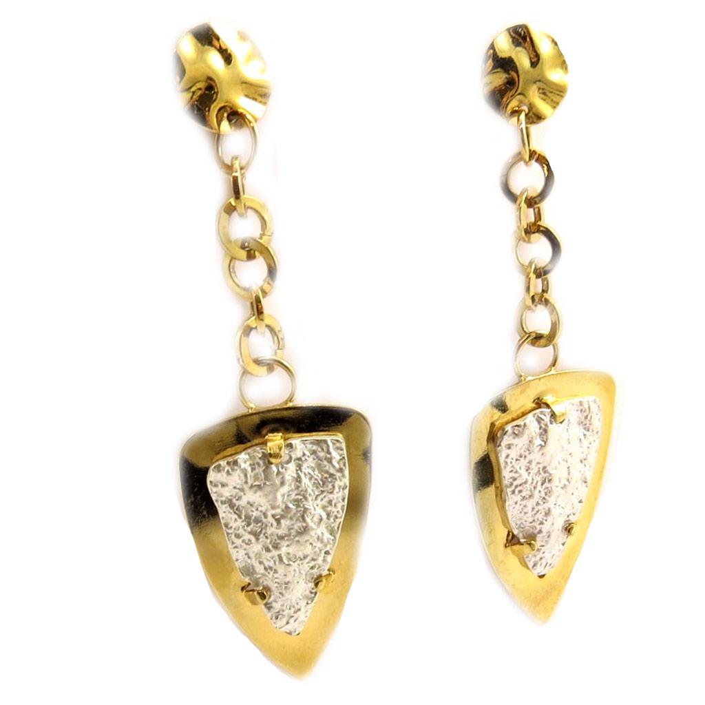 Les Trésors De Lily [D5600] - Náušnice 'Nelly' Designérské Zlaté / Stříbrné