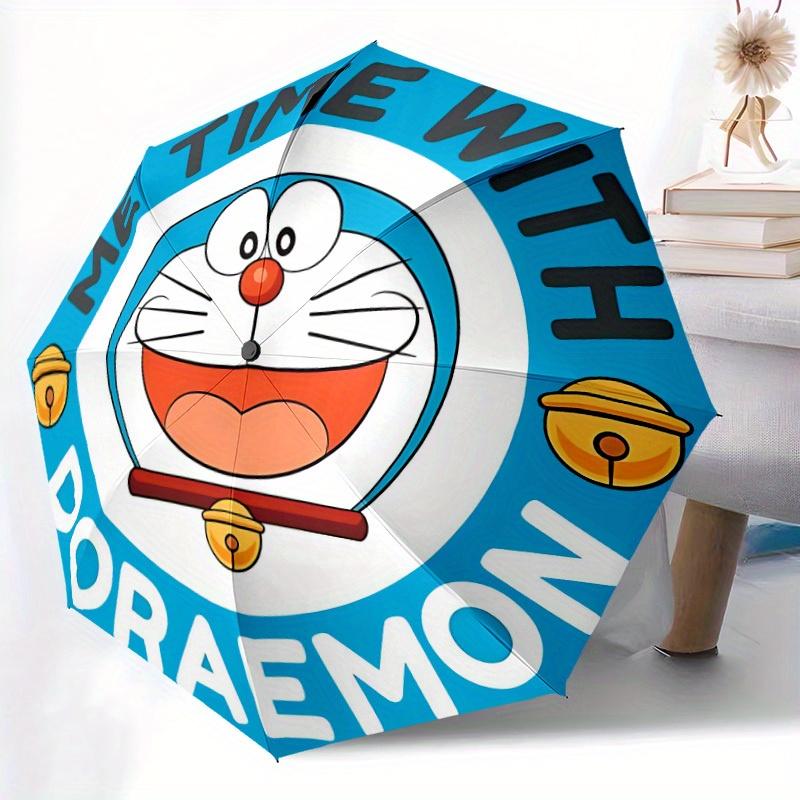 Doraemon Me Time Automatic Folding Umbrella with Sturdy Iron Frame, Portable Compact Travel Umbrella All-Season Use Parties 0807055