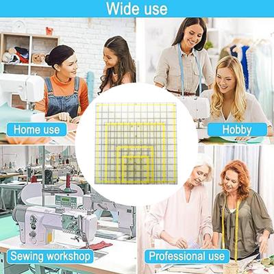 4 ks akrylové prošívací pravítko 4,5/6/9,5/12,5 palce čtvercové pravítko na řezání látky patchwork s jasnými značkami