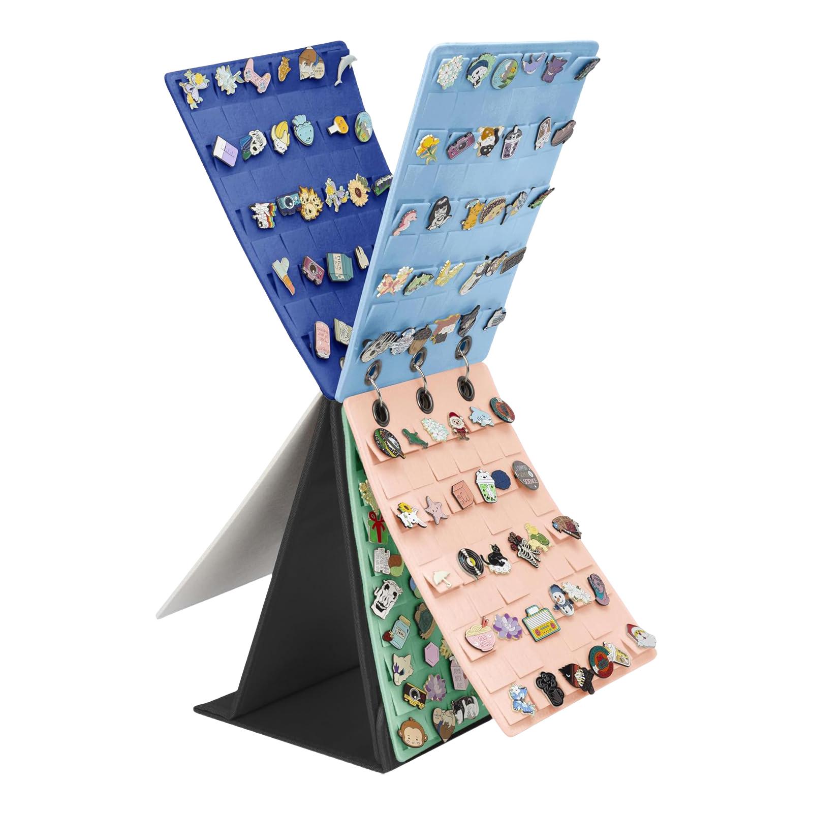 

Прочная фетровая подставка для брошей с вращающимися дизайнами, компактная настольная витрина для ювелирных аксессуаров разноцветный