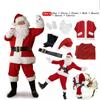 5/6/7pcs Classic Christmas Costume Set Red Cosplay Clothes New Santa Claus Costume  Women Men