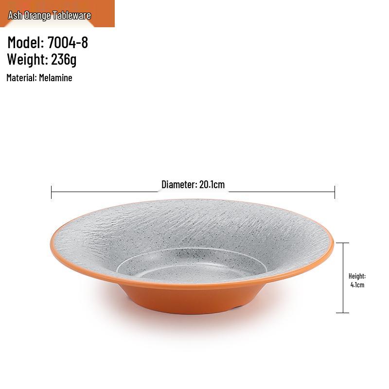 Melamine Straw Hat High-Footed Deep Plate for Pasta, Cold Dishes, and Mixed Noodles - Restaurant Tableware