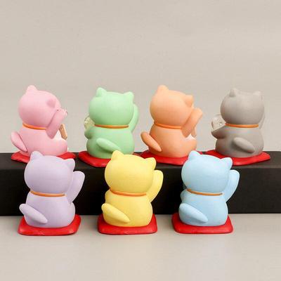 3D Japanische Cartoon Glückskatze Figur Glas Tiermodell Heimdeko Handwerk Geschenk DIY Ornament Zubehör