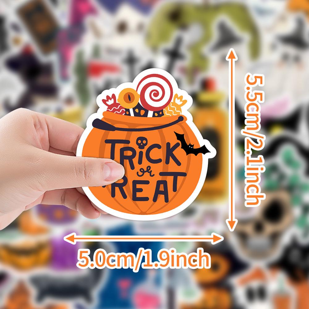 50pcs Halloween Cartoon Graffiti Waterproof Stickers for Water Bottles & Computers