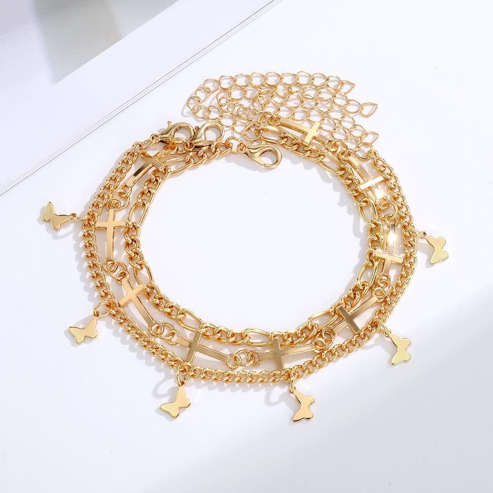 2023 mote tredelt dress armbånd fotlenke jente søt sommerfugl armbånd kors tro sjarm feriegave armbånd fest fest fest vill tilbehør