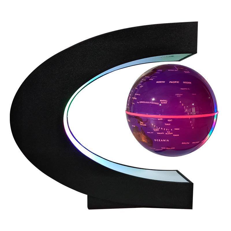 European Style Magnetic Levitation Globe: Self-Rotating, Light-Up Office Desk Ornament - Perfect Creative Business Gift