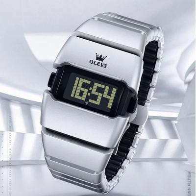 Montre Chronomètre Numérique Quartz Lumineuse Tendance à la Mode pour Hommes Personnalisée Distinctive en Forme de Tonneau à Vin Intelligente Électronique Numérique