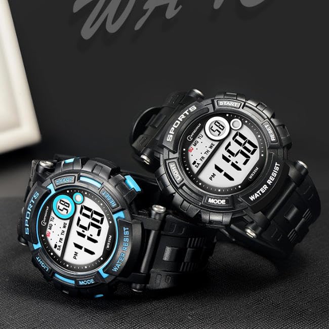 MINGRUI Large Display Sports Digital Suitable for Men and Waterproof for Daily Japanese Instruction Manual Time Field Factory Elementary School Junior