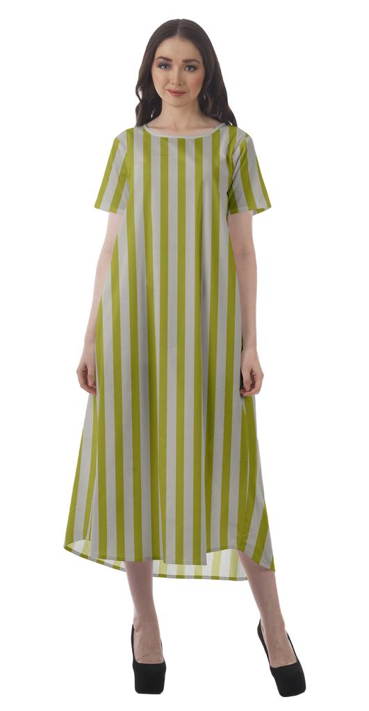 Moomaya Printed Sun Dresses Women Short Sleeve Cotton Flex Party Dress