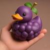 Fruit Duck Figurine Peach Pineapple Grape Strawberry Banana Resin Statue Sculpture Home Office Decoration Ornament