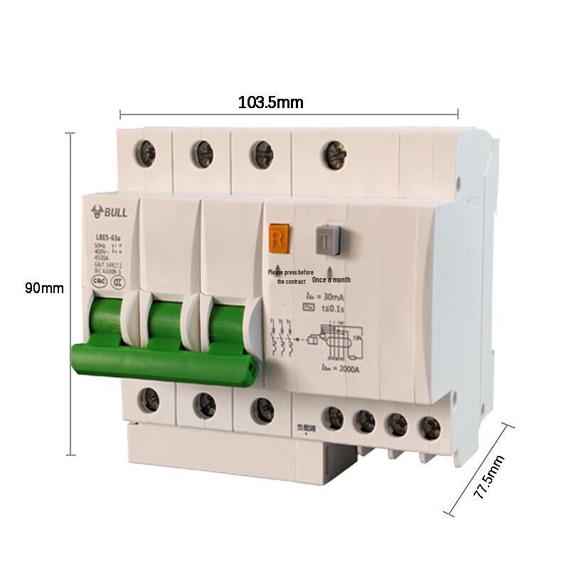 BULL LBE5-63A Series 3-Pole Residual Current Circuit Breaker