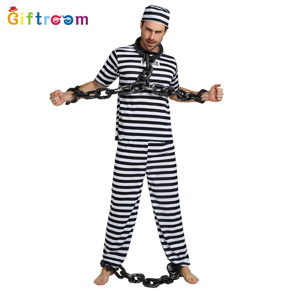 

Unisex Prisoner Highquality Costume For Couples Designed For Halloween Celebrations A