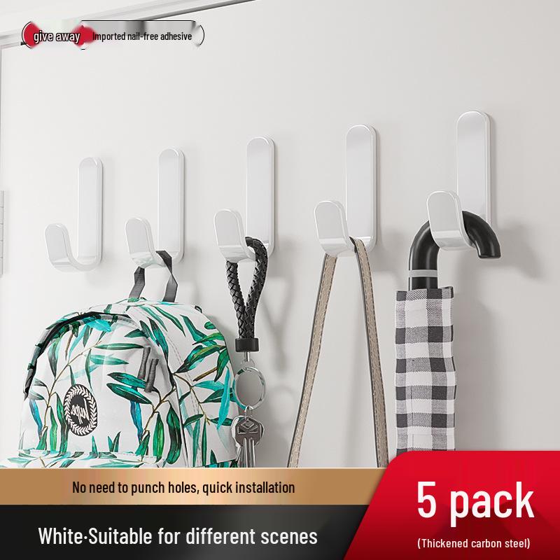Hålfritt Starkt Självhäftande Krok, Spårlös Väggkrok, Idealisk för Kök, Badrum och Användning Bakom Dörren.