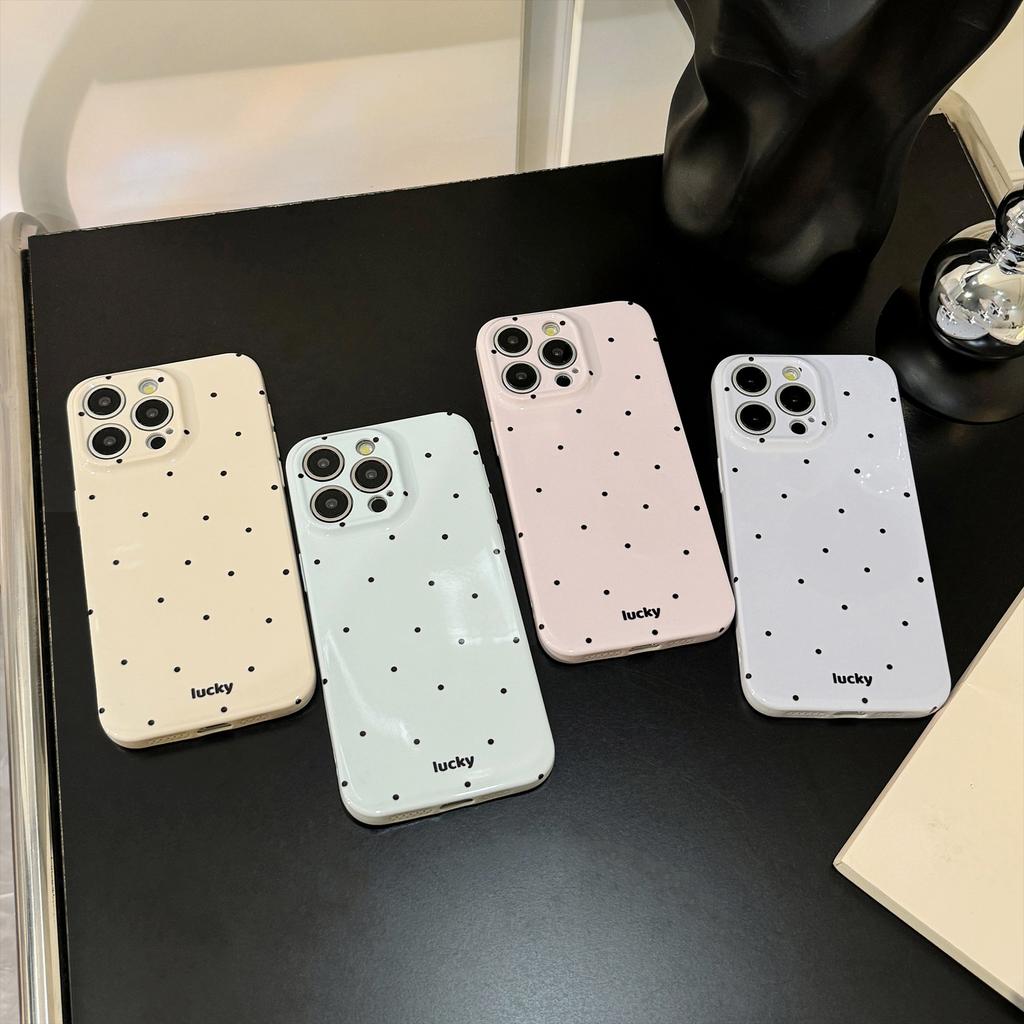 Simple Polka Dot Suitable for Iphone15pro Max Phone Case  Apple 14 Film Soft 13 All Inclusive 16 Personalized