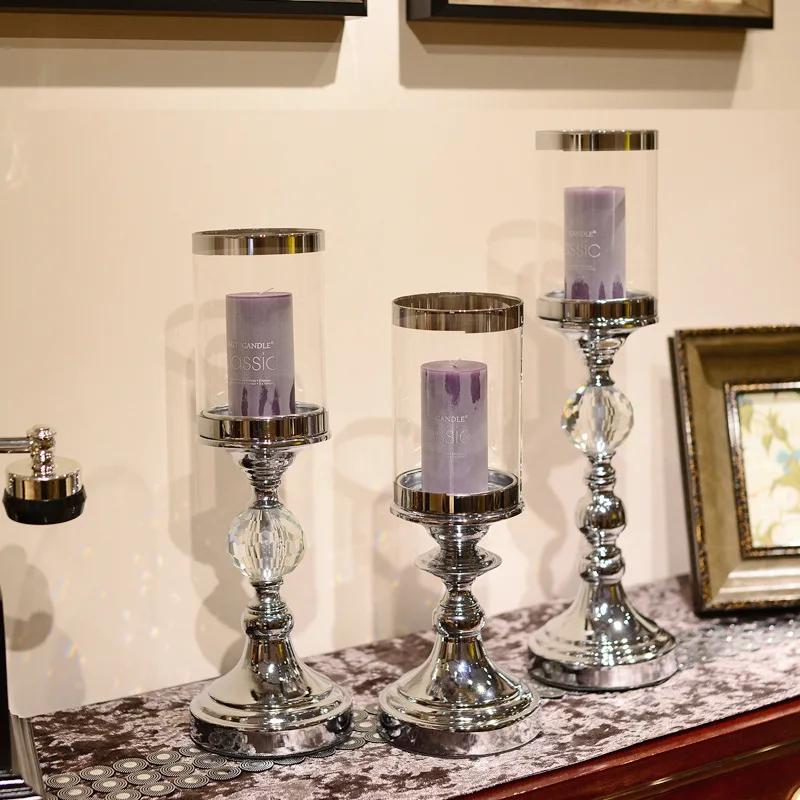 Creative Glass & Metal Candle Stand Holders – Decorative Ornaments for Table, Living Room (FC243), Unique Design