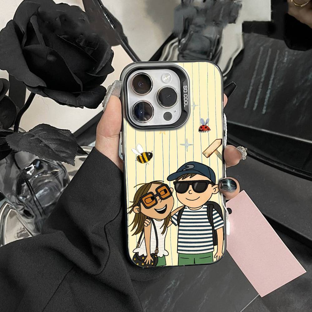 F-Charlie and Lola Cartoon Phone Case For IPhone 16 17 15 14 12 13 Pro Max Black Color Shockproof Cover