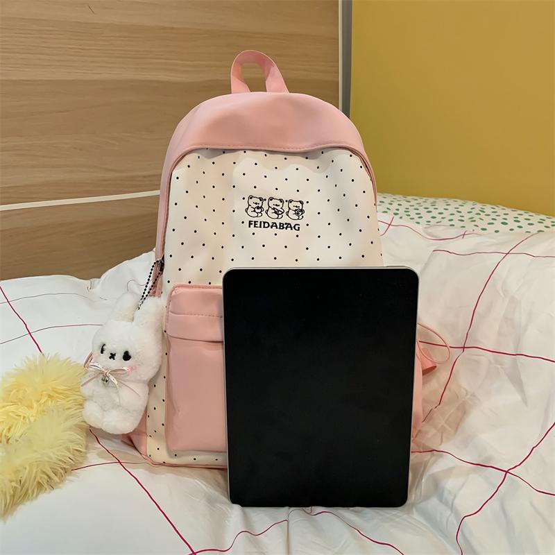 Large Capacity Backpack Color Contrast Student Schoolbag