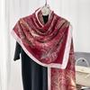 Literary sense, retro pattern printed scarf, femininity, fashionable personality, long scarf for traveling, sunscreen shawl