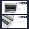 IP65 Waterproof Distribution Box HT-5/8/12/15/18/24 Way ABS Plastic Material Transparent Visual Window Wall-mounted Outdoor Use