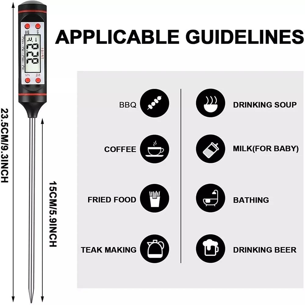 Kitchen BBQ Thermometer Water Oil Cooking Meat Food Thermometers Cake Candy Fry Grill Dinning Household Oven Tool