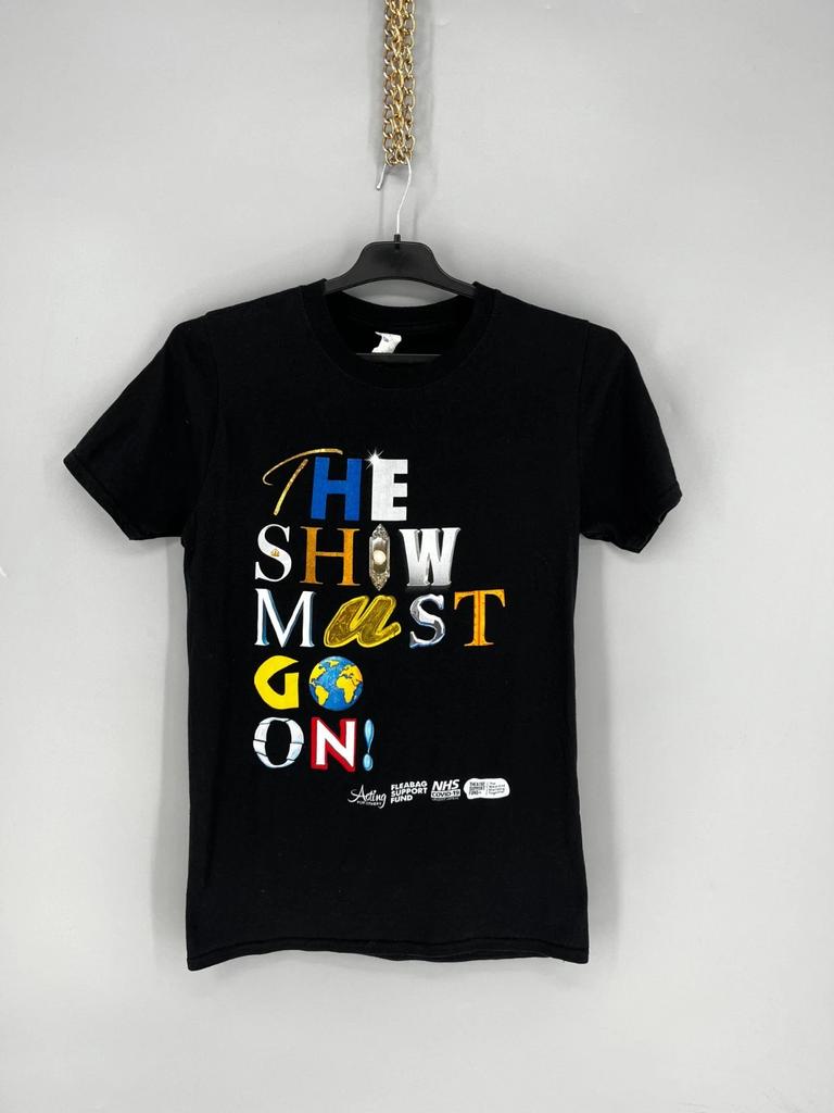 Vintage Streetwear Band Rock The Show Must Go On T-shirt Black Size S
