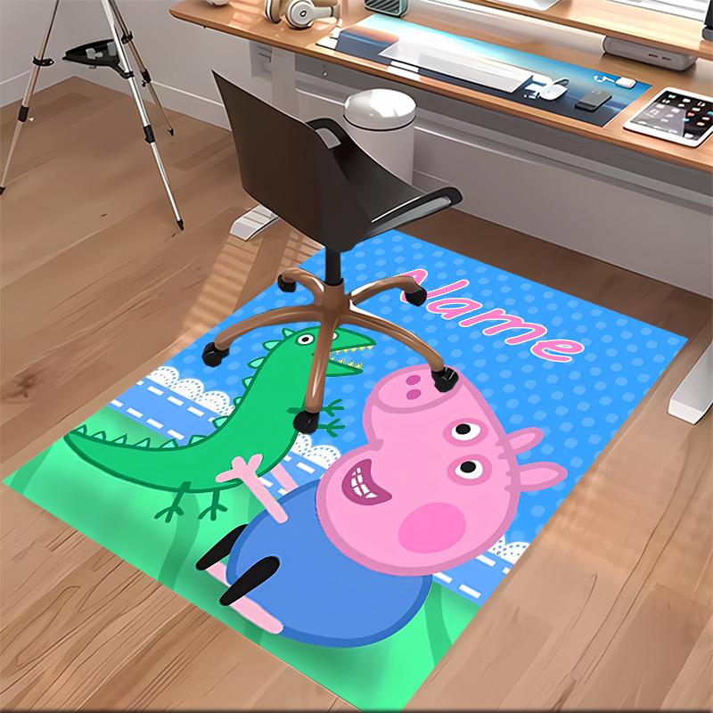 Custom personalization Peppa Pig Print Area Rug - Soft, Washable Non-Slip Indoor Mat,Living Room,Home&Office Decorative Rug