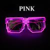 New Plastic Mosaic Luminous Glasses Wireless Party Supplies Led Fluorescent Sunglasses Fun Neon Glasses