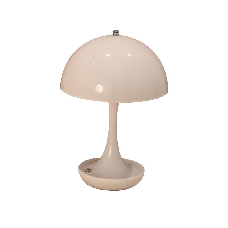 Nordic Cream Slim Waist Bedside Lamp - Rechargeable Touch Night Light with Girly Atmosphere