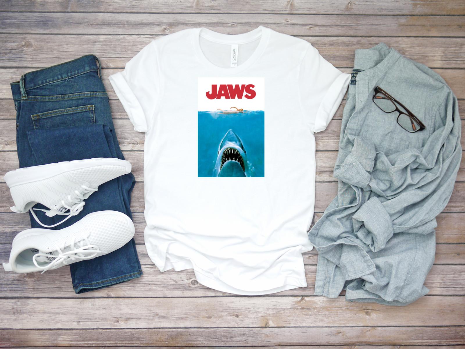 Jaws 1975 American thriller film Short sleeve Men T-shirt K301 M