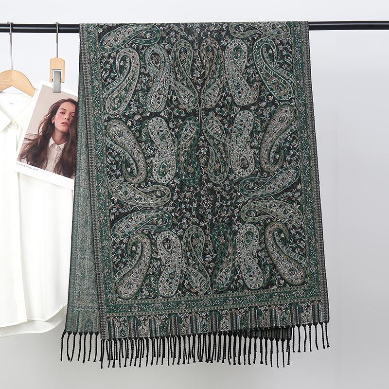Pashmina Shawl Lady Wrap Warm Winter Scarves Design Print Female Foulard Cotton Stoles Scarf