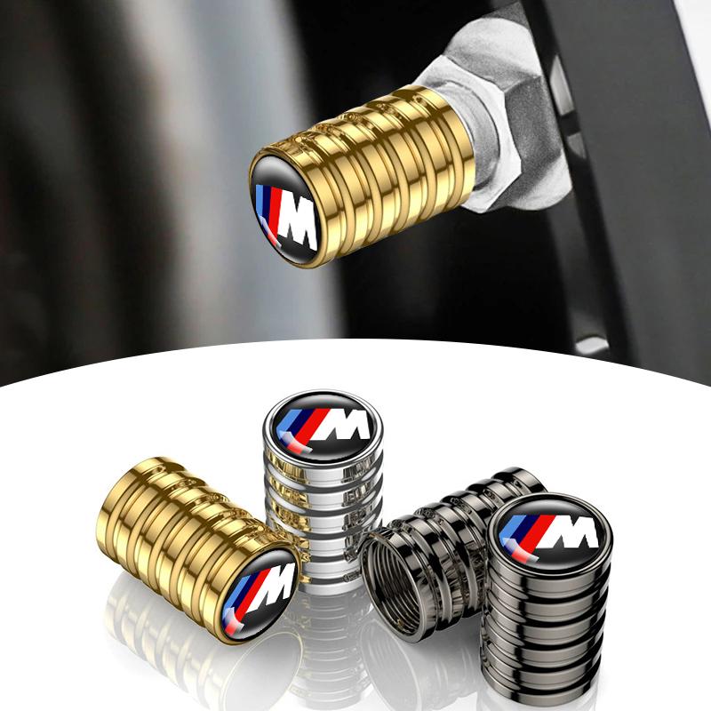  4Pcs Metal Car Wheel Tire Valve Air Stem Cap for BMW M Performance E36 E46 E90 E60 F10 F30 E39 F20 E87 E92 G30 X5 E70 E91 G20 X1 TCFJN1 