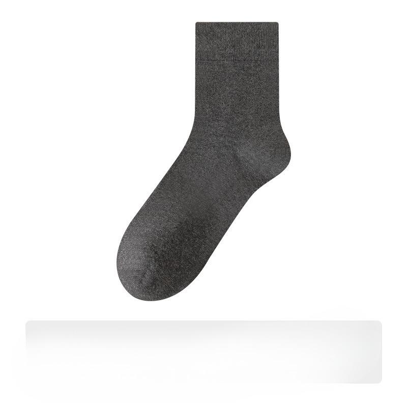 Men's Pure Cotton Mid-calf Socks for Autumn, Odor-resistant, Sweat-absorbent, Antibacterial, Anti-tear, 100% Cotton