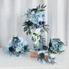 Blue Cascading Bride Bouquet Waterfall Wedding Flower Rose Peony Bride Bouquet for Centerpiece Wedding Ceremony Anniversary