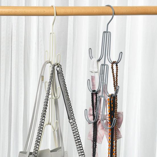 Závěsný organizér do skříně Velká nosnost 3 vrstvy 6 háčků Protiskluzový Odolný Víceúčelový Taška přes rameno Šála Kravaty Čepice Náhrdelník Závěsný organizér