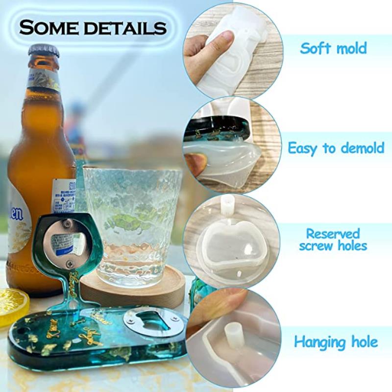 DIY Bottle Opener Tools Set Resin Molds Beer Opener Silicone Mold Making Jewelry Casting Wine Corkscrew Screwdriver Wrench Kit