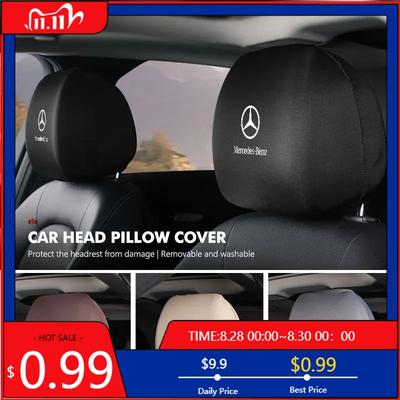 GLC GLB Car Seat Headrest Pillow Anti-Dirty Elastic Protective Cover For Mercedes Benz W202 W212 W126 W140 W168 W177 CLS GLE GL