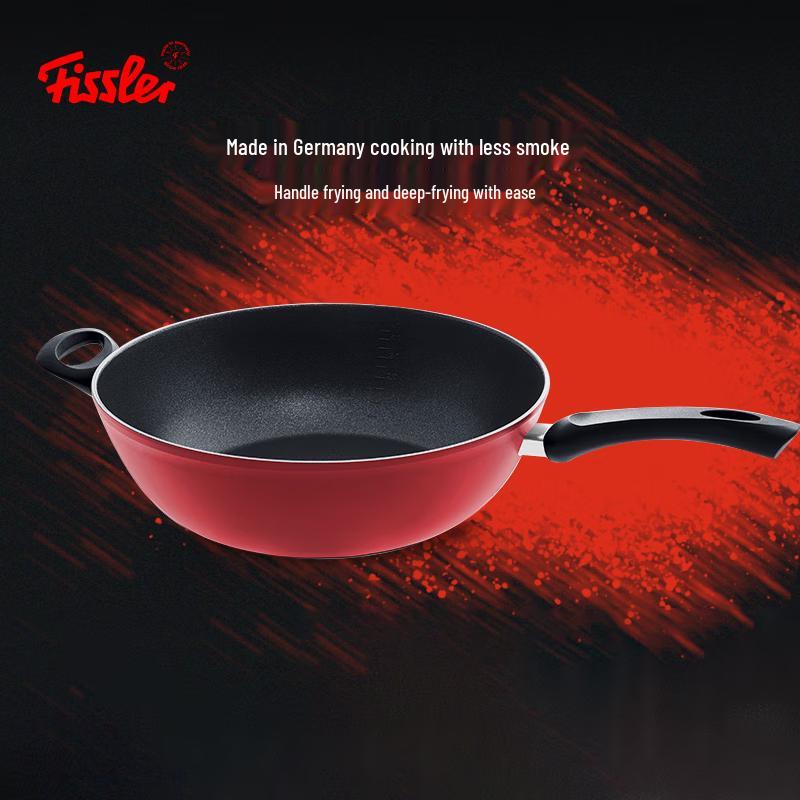 Fissler Red Eike 32cm Deep Non-stick Wok with Lid