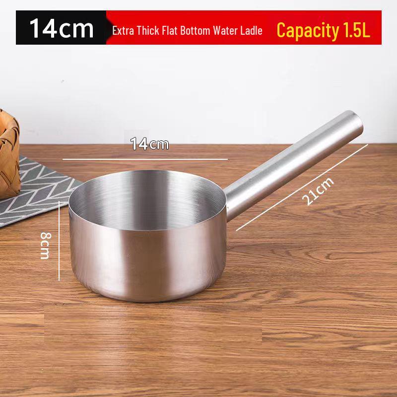 

Пищевой Утолщенный Ковш для Воды из Нержавеющей Стали - Короткая Ручка Кухонная Половник Square Handle 14.5cm, 2 Jin