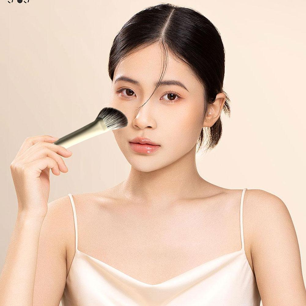 2 Pcs Half Fan-shaped Nose Shadow Brush Portable Angled Nose Contouring Highlighter Powder Brush Make Up Tools