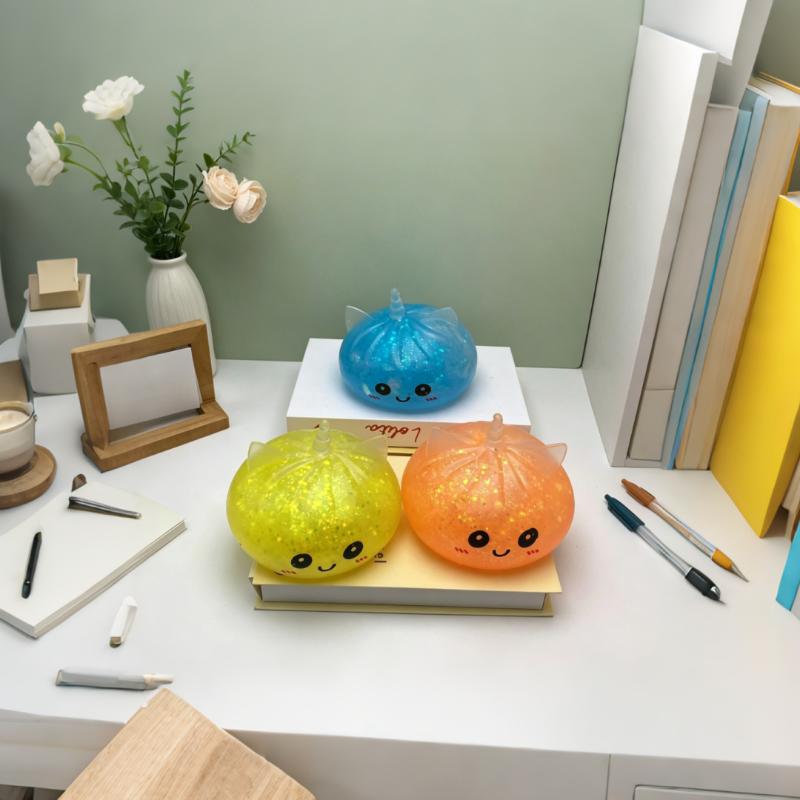 Stress Relief Fidget Toy 1 PCS Dreamy Music Steamer Bun Blind Box Soft Pinch for Adult Office Work Decompression Gift