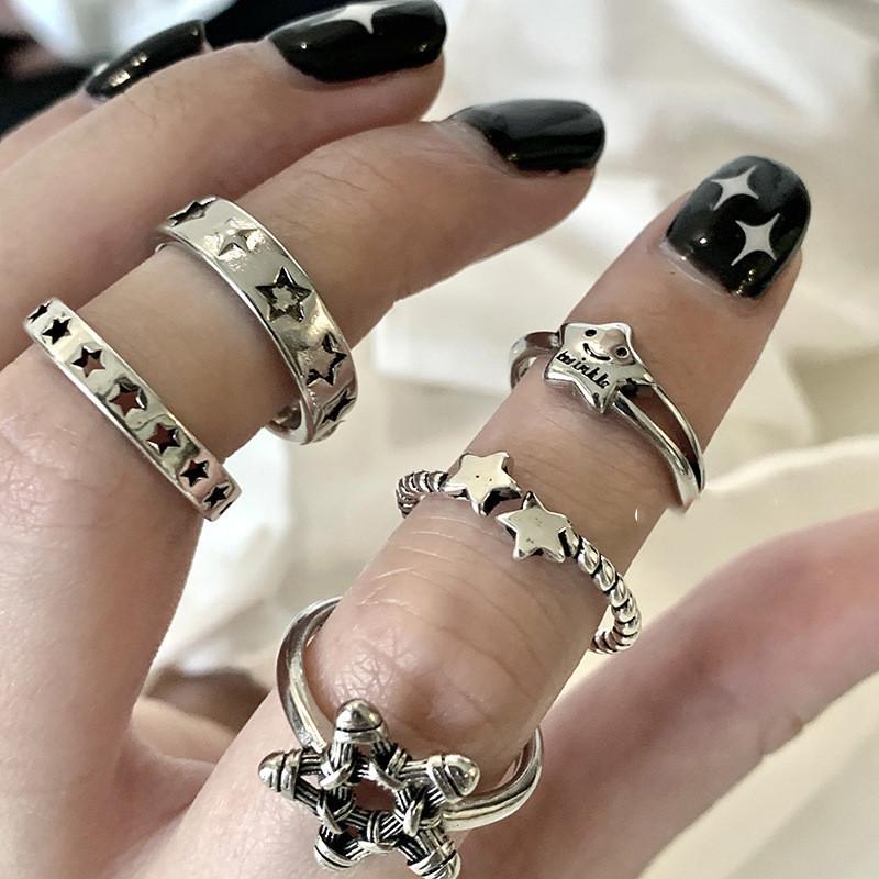 Star Copper Stylish Ring Adjustable For Women Retro Chic And Style Geometric