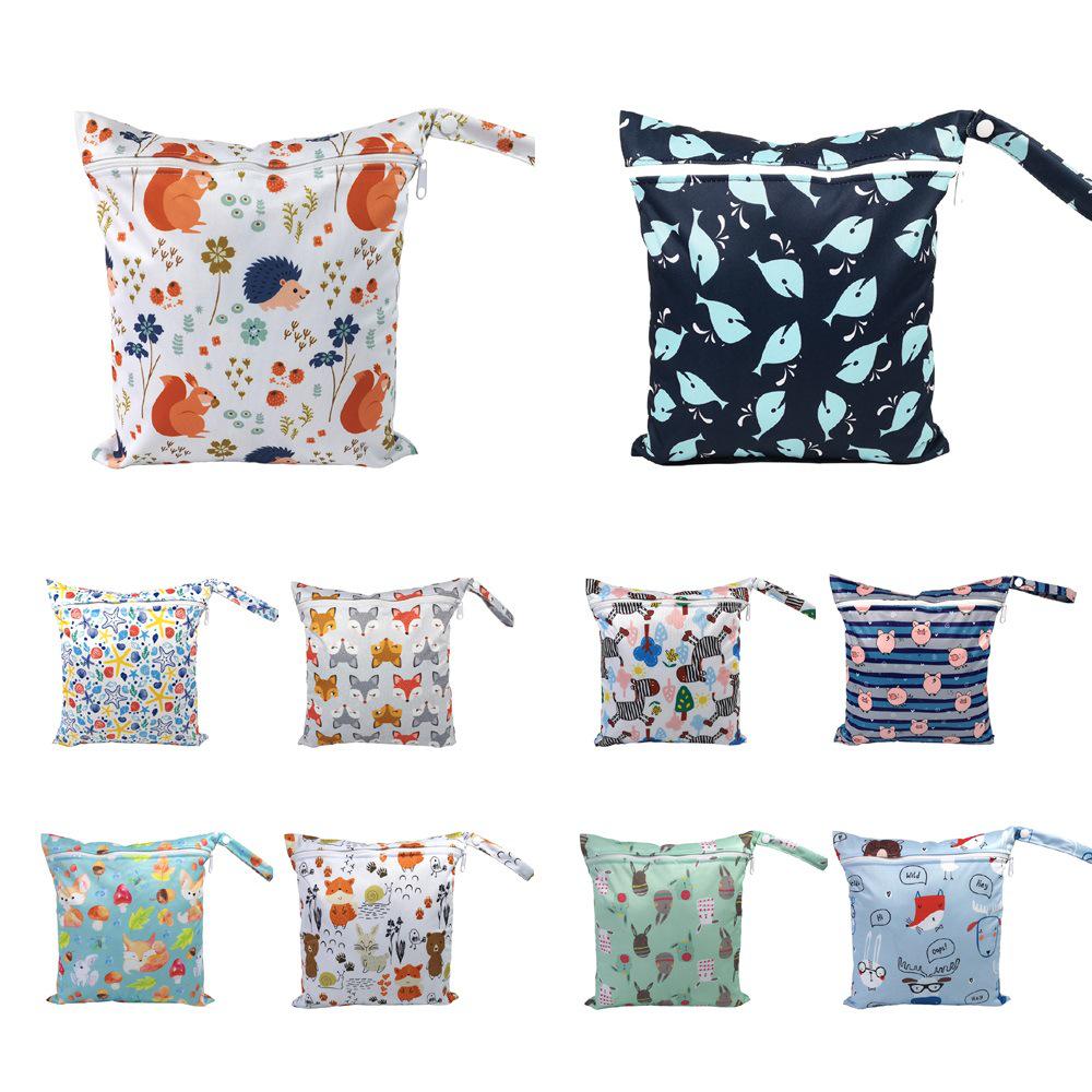 SGS Certified Baby Diaper Bag - Cartoon Pattern, Washable, Wet/Dry Storage