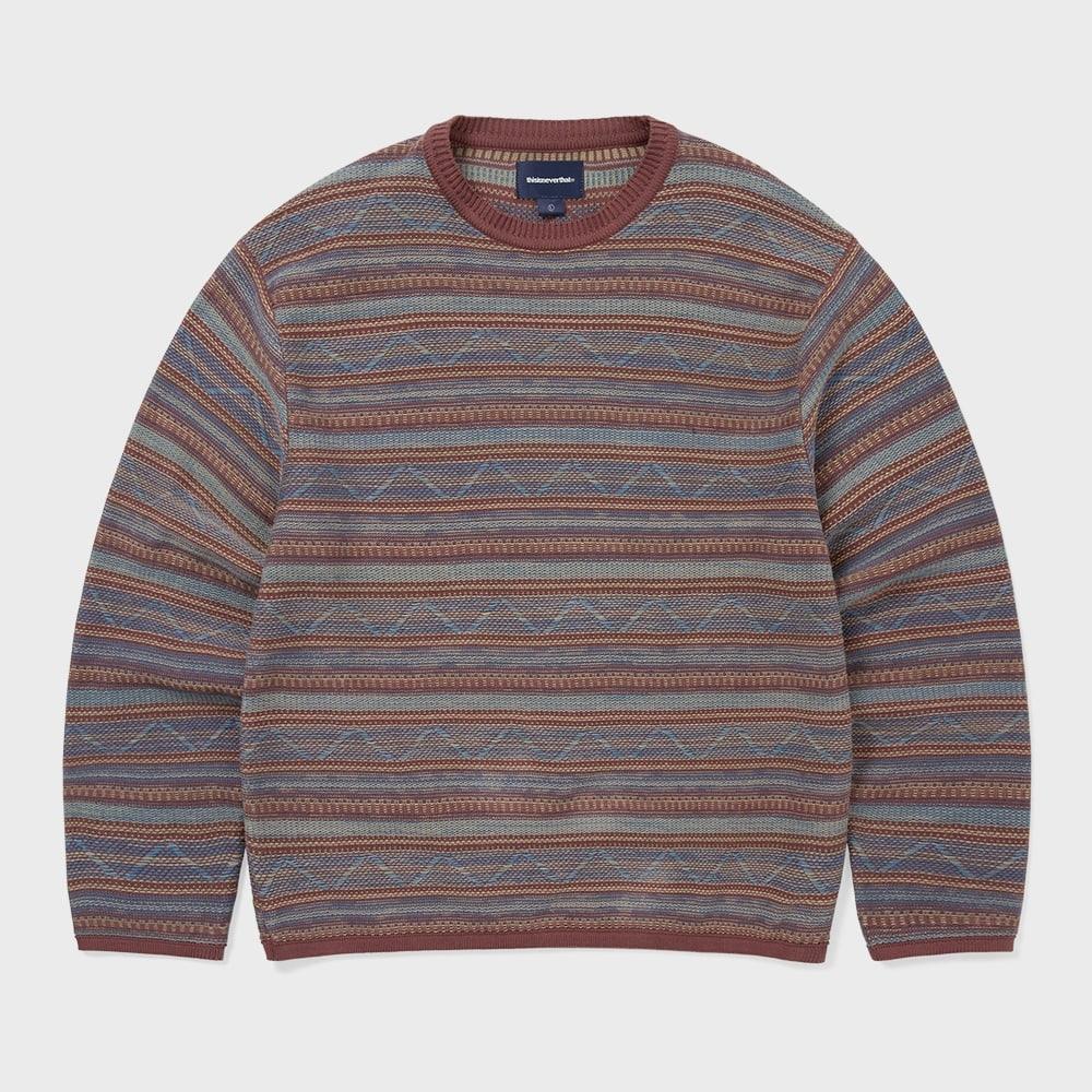 ThIs Is Never That Pattern Knit Crew Magenta